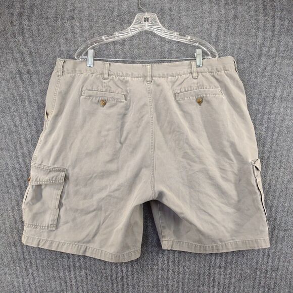 Savane Cargo Shorts Mens Size 40 Beige Gray Flap Pockets Belt Loops - Picture 3 of 13